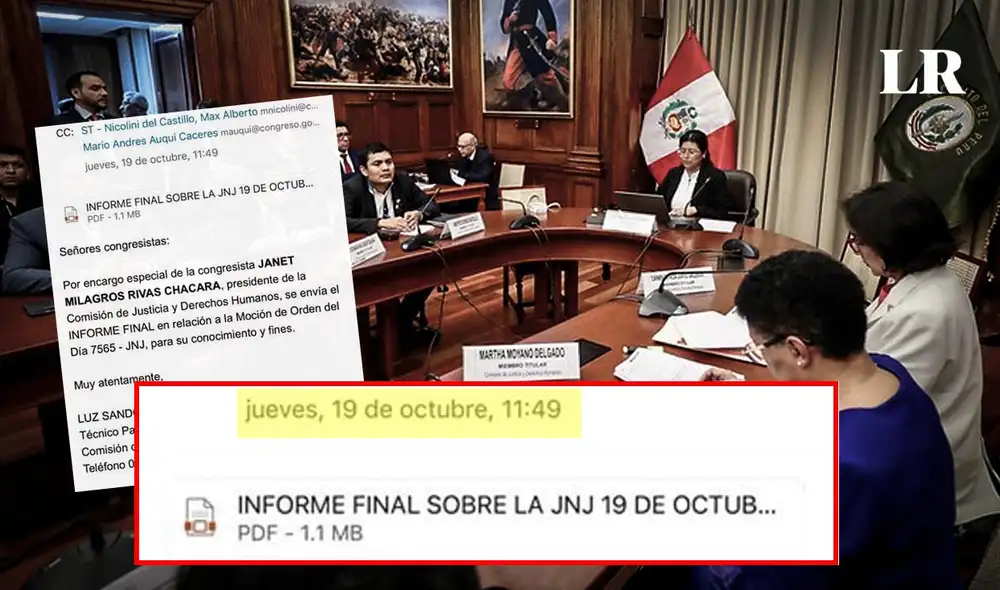 Correo electrónico fue enviado recién el 19 de octubre, a las 11:49 a.m. (Foto composición: La República).