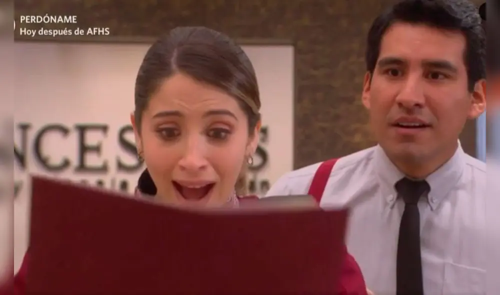 Alessia celebrando el premio que le entregaron por sus platos en el Francesca's. Foto: Captura de América TV