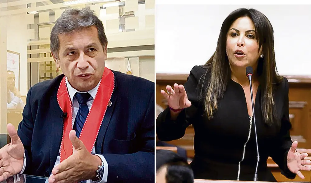 Fiscal coordinador Ángel Vegas Vaccaro y congresista denunciante Patricia Chirinos. Foto: composiciónLR