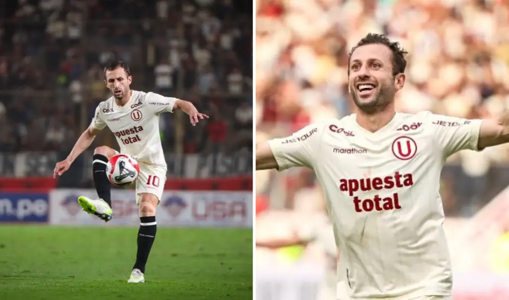 Horacio Calcaterra anotó el segundo gol a favor de Universitario y le dio el título de campeón de la Liga 1 2023. Foto: composición LR/captura Instagram Horacio Calcaterra anotó el segundo gol a favor de Universitario y le dio el título de campeón de la Liga 1 2023. Foto: composición LR/captura Instagram