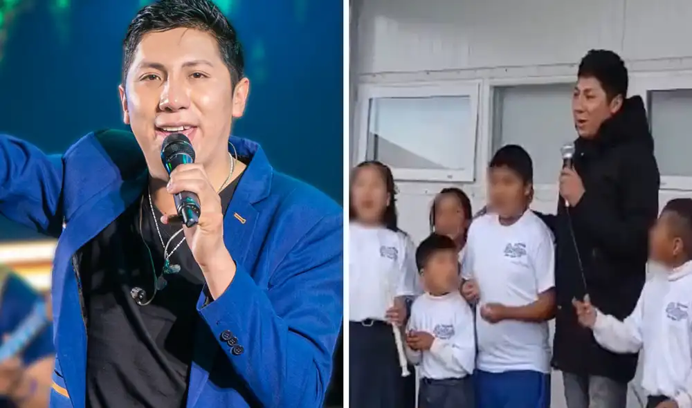 Artista sureño sorprendió a escolares en Azángaro. Foto: composición LR/ Llaqtaymanta/ Facebook