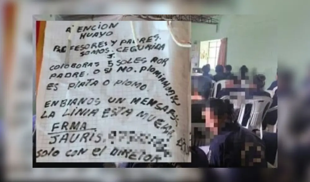 Carta amenazante fue dejada en portón de colegio. Foto: Día a Día Trujillo
