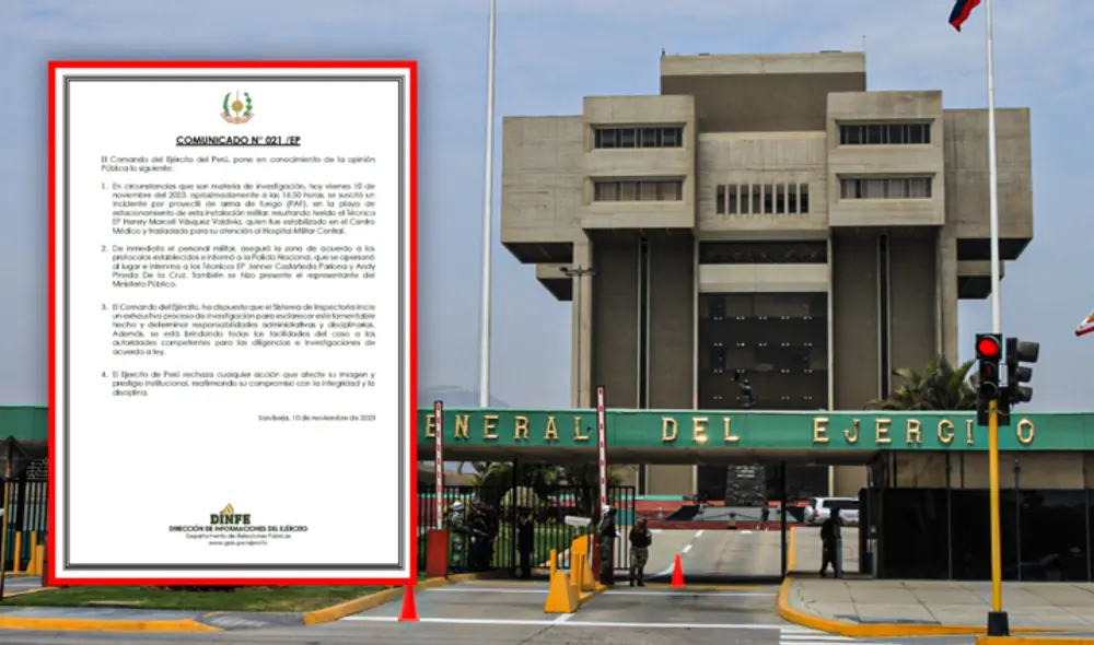 Pentagonito. El oficial herido fue conducido al Hospital Militar Central. Foto: La República/Jazmin Ceras/Ejército