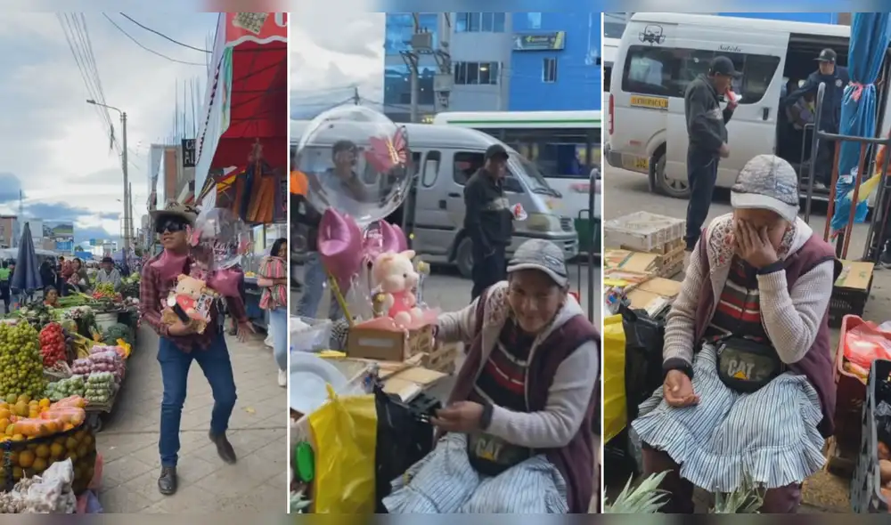 La mujer comerciante no entendía qué pasaba en un primer momento. Foto: composición LR/@floreria.el.patron.wanka - Video: @floreria.el.patron.wanka