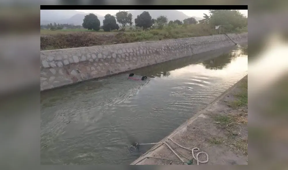 Hombre iba en vehículo cuando se cayó en canal. Foto: cortesía