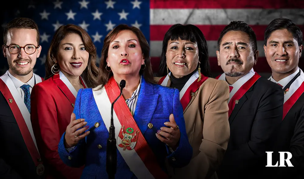 Los viajes de Dina Boluarte cada vez tienen menos apoyo en el Pleno para su aprobación, pero bancadas aliadas aún apuntan a darle las autorizaciones. Foto: composición de Jazmín Ceras/La República