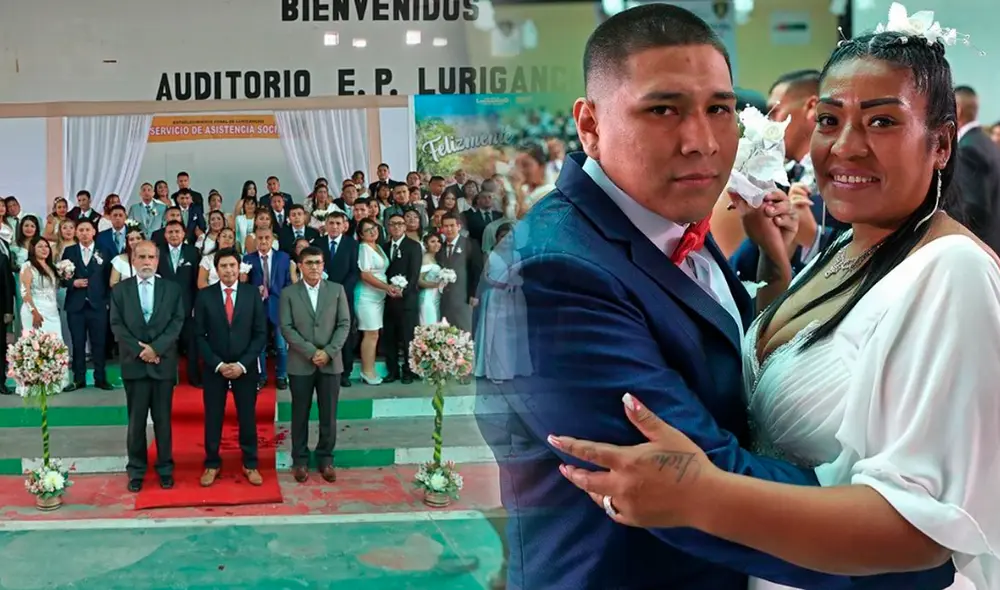 Los internos bailaron con sus parejas en el auditorio del penal Lurigancho. Foto: composición LR/INPE
