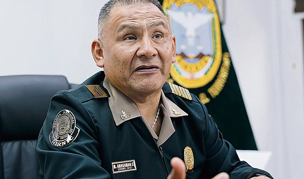 Análisis. El jefe de la Dircote, coronel Max Anhuamán, considera que fue un golpe demoledor. Foto: Antonio Melgarejo/La República Análisis. El jefe de la Dircote, coronel Max Anhuamán, considera que fue un golpe demoledor. Foto: Antonio Melgarejo/La República