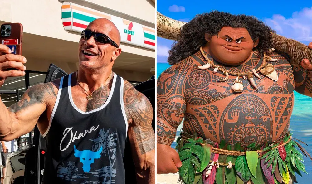 Dwayne Johnson anunció que dará vida a Maui, en el live action de ‘Moana’. Foto: composición LR/Instagram Dwayne Johnson/Disney