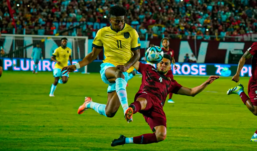 Ecuador y Venezuela se enfrentaron en el Monumental de Maturín. Foto: FEF