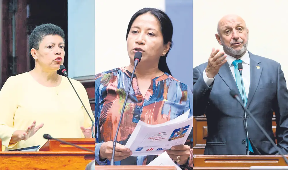 Firmaron proyecto de ley. Los congresistas Martha Moyano, de Fuerza Popular; Rosio Torres, de APP; y José Cueto, de Renovación Popular. Foto: difusión