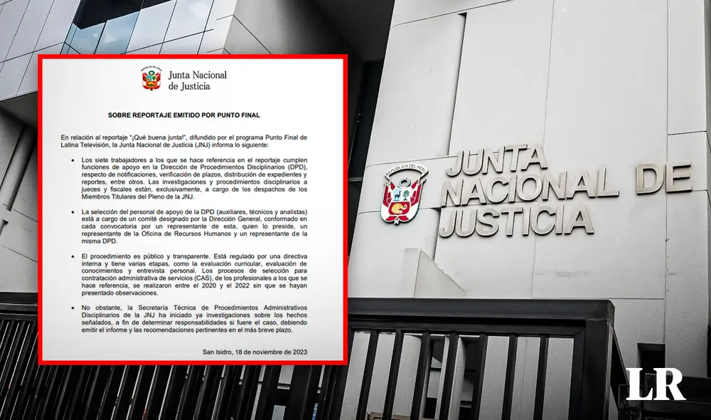 JNJ aseguró que personas mencionadas en el reportaje no tienen a su cargo procedimientos disciplinarios a jueces y fiscales. Foto: composición de Alvaro Lozano/La República