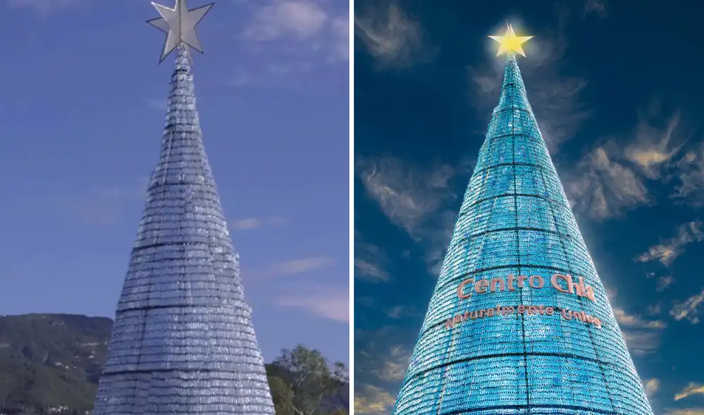 El tamaño de este árbol de navidad es más de 3 veces superior a su predecesor. Foto: composiciónLR/Centro Chía