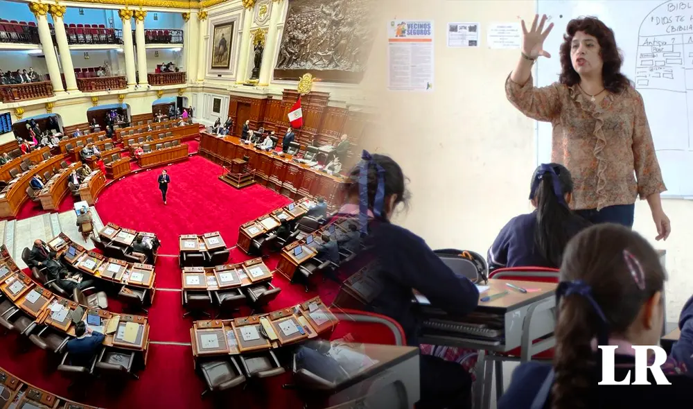 Titular de la Comisión de Educación mencionó que hay docentes contratados esperando por el nombramiento desde hace más de 20 años. Foto: composición de Fabrizio Oviedo/La República/Andina/Congreso Titular de la Comisión de Educación mencionó que hay docentes contratados esperando por el nombramiento desde hace más de 20 años. Foto: composición de Fabrizio Oviedo/La República/Andina/Congreso