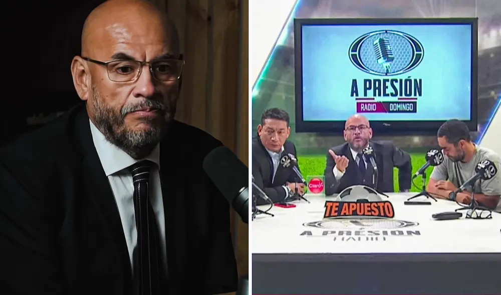 Peter Arévalo es conductor de 'A presión', un espacio deportivo. Foto: composición LR/captura de YouTube