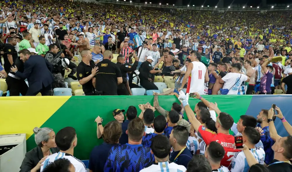 Así fue la represión policial que se dio en el Maracaná en la previa del Argentina vs. Brasil. Foto. EFE