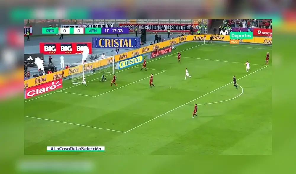 Yoshimar Yotún anotó el primer gol de Perú en las Eliminatorias 2026. Foto: captura de Movistar Deportes