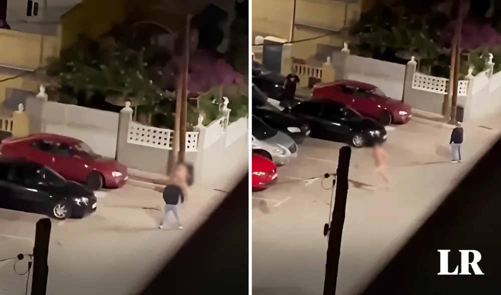 Las inéditas imágenes fueron grabadas por un vecino al ver la escena en su calle. Foto: composición de Jazmin Ceras/LR/@SocialDrive_es/X. - Video: LR/@SocialDrive_es/X