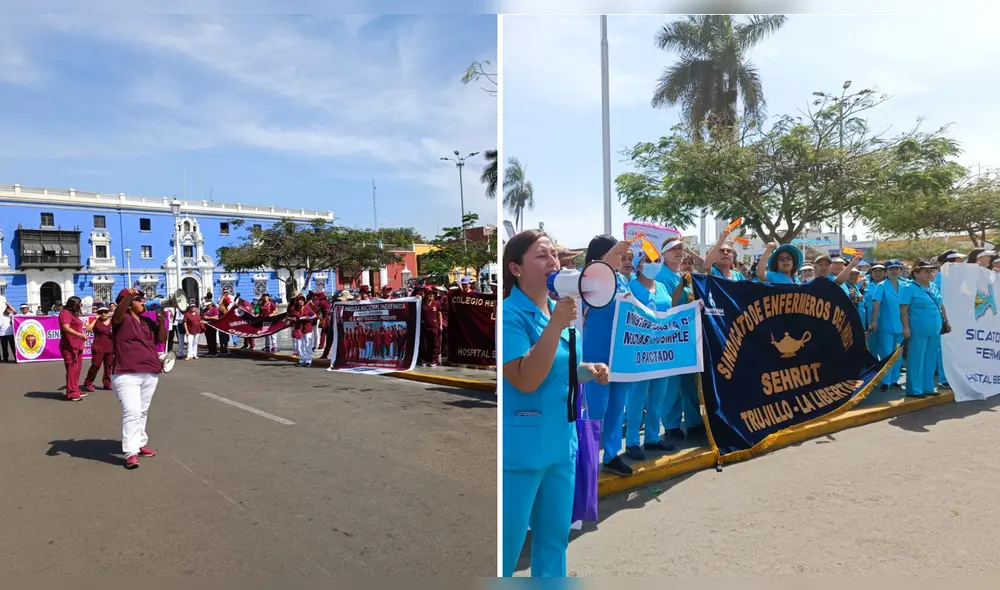 Cirujanos dentistas y obstetras se unieron a la protesta. Foto: composición LR/Yolanda Goicochea/La República