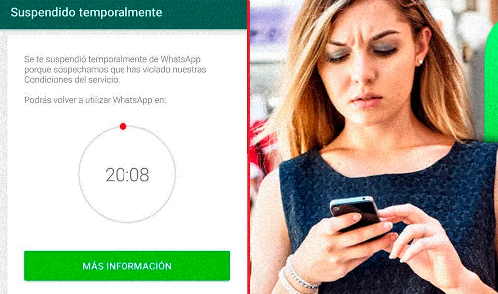 La suspensión temporal de WhatsApp dura unas 24 horas. Foto: Xataka/Daily Express