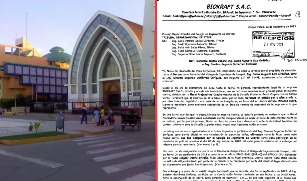 Denuncia ante el Tribunal de Ética del Colegio de Ingenieros. Foto: composición LR