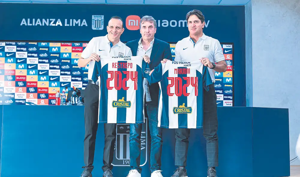 Llegaron. Alejandro Restrepo y Bruno Marioni son las primeras incorporaciones confirmadas en Alianza Lima de cara a la temporada 2024. Foto: difusión Llegaron. Alejandro Restrepo y Bruno Marioni son las primeras incorporaciones confirmadas en Alianza Lima de cara a la temporada 2024. Foto: difusión