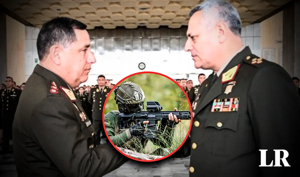 Izquierda, presidente de FAME, general EP César Briceño Valdivia, derecha, Comandante General del Ejército, general David Ojeda Parra. Foto: composición / difusión / LR Izquierda, presidente de FAME, general EP César Briceño Valdivia, derecha, Comandante General del Ejército, general David Ojeda Parra. Foto: composición / difusión / LR