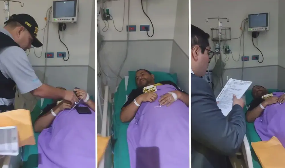 La PNP irrumpió en la sala donde se hallaba internado Villanueva. Foto: composición LR/captura de pantalla/PNP La PNP irrumpió en la sala donde se hallaba internado Villanueva. Foto: composición LR/captura de pantalla/PNP