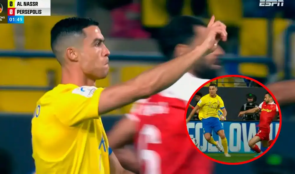 Cristiano Ronaldo tuvo la chance de abrir el marcador de penal, pero no lo convalidaron. Foto: captura/ESPN Cristiano Ronaldo tuvo la chance de abrir el marcador de penal, pero no lo convalidaron. Foto: captura/ESPN