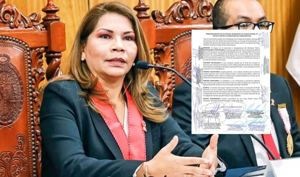 Fiscales firmaron un pronunciamiento a favor de Barreto. Foto: composición LR Fiscales firmaron un pronunciamiento a favor de Barreto. Foto: composición LR