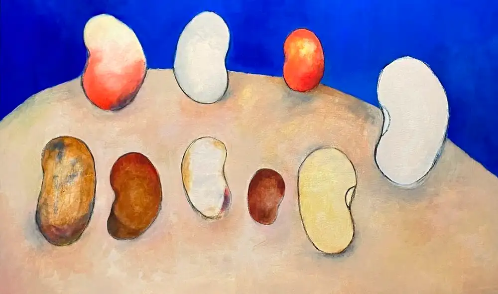 Una de las obras de Mónica Luza llamada 'Plato de pallares'. Foto: Instagram/@monica.luza.elias