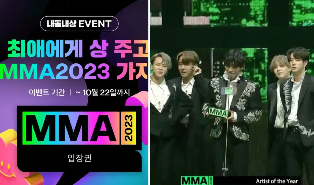 BTS en los MMA 2019 recibiendo el premio 'Artista del año'. Foto: composición LR/captura MMA