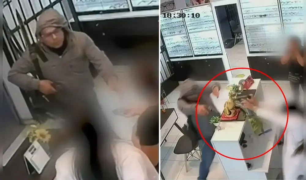 Delincuente se llevó el celular de una de las víctimas. Foto: composición La República/capturas América TV