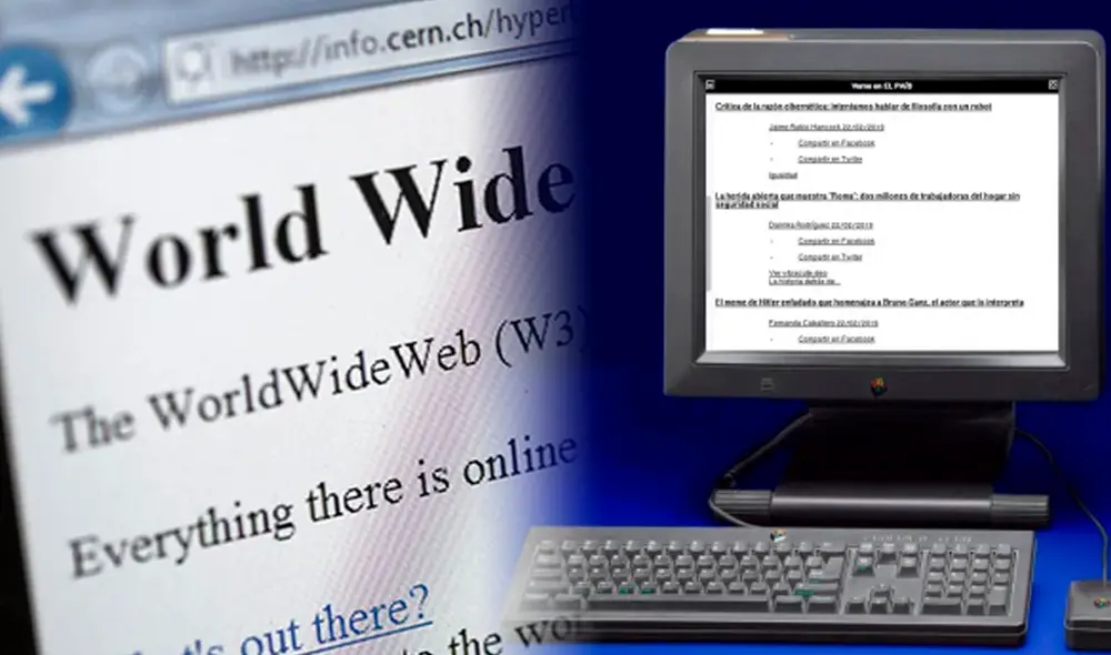 La primera página web de internet tuvo un diseño simple y solo tuvo un fondo blanco. Foto: composición LR/Computer Hoy