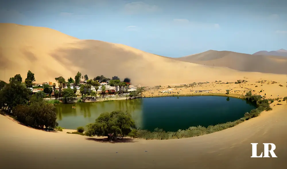 El parecido del lago Gaberoun con el oasis de Ica es impresionante. Foto: composición de Jazmin Ceras/La República/Tripadvisor