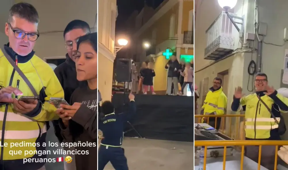 Adultos y niños disfrutaron la música navideña peruana. Foto: composición LR/TikTok/@estefanycuadrosq