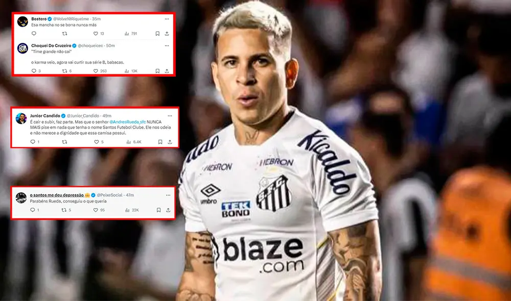 Con Soteldo y Rincón en el compromiso ante Fortaleza, Santos FC le dijo adiós a la primera división y ahora deberá disputar la segunda del fútbol brasilero en el año 2024. Foto: composición LR