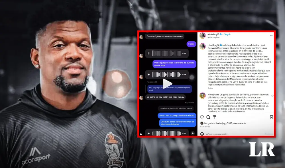 El incidente entre el padre de Ronald Acuña Jr. y Nivaldo Rodríguez se suscitó el último lunes 4 de diciembre tras el juego entre Magallanes vs. Tiburones. Foto: composición de Jazmín Ceras/La República El incidente entre el padre de Ronald Acuña Jr. y Nivaldo Rodríguez se suscitó el último lunes 4 de diciembre tras el juego entre Magallanes vs. Tiburones. Foto: composición de Jazmín Ceras/La República