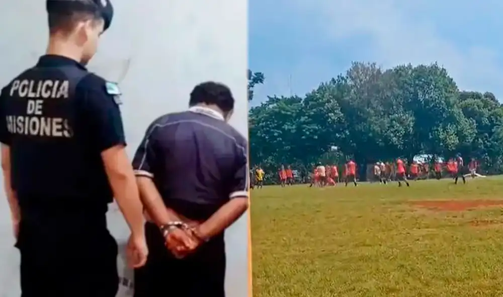 Hasta el momento, se conoció que el estado de salud del joven atacado está fuera de peligro y el réferi permanece detenido. Foto: ElvaCarballo/X/captura/composición LR