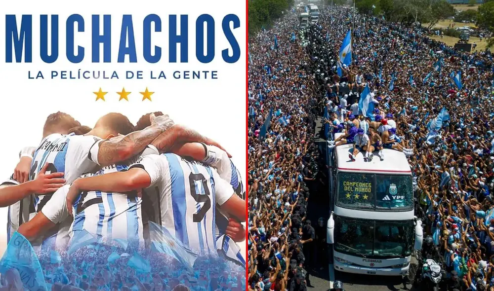 'Muchachos, la película de la gente' cuenta la hazaña en la Copa del Mundo de la selección argentina desde la mirada de los hinchas. Foto: composición LR/Star Distribution/AFP