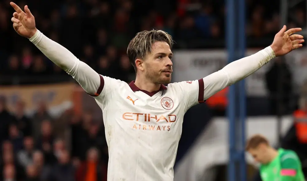 Jack Grealish anotó el gol del triunfo para Manchester City contra Luton Town. Foto: Premier League