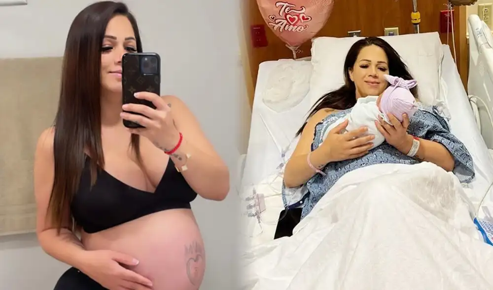 Melissa Klug recibió el cariño de sus familiares y seguidores al dar la bienvenida a su sexto hijo. Foto: composición LR  / Instagram Melissa Klug