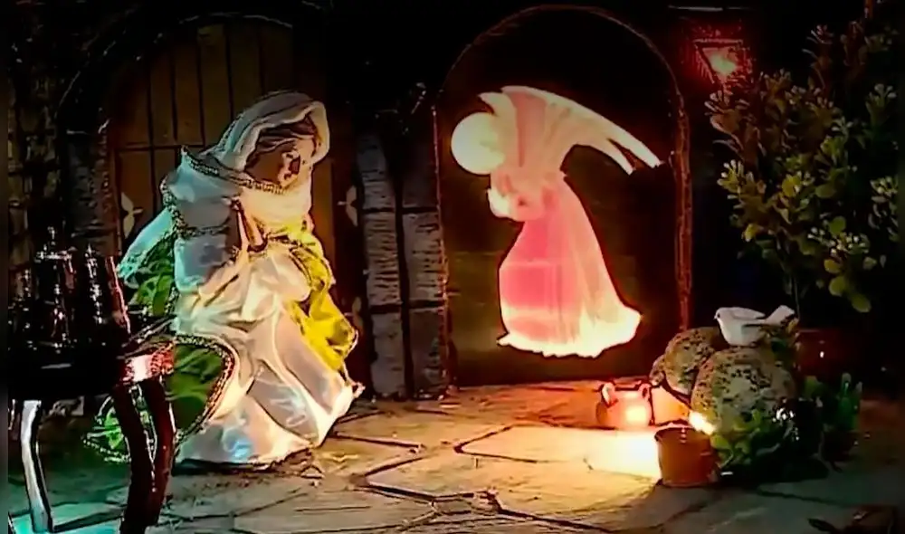 Nacimiento navideño cuenta con hologramas y muñecos en movimiento. Foto: captura Latina Nacimiento navideño cuenta con hologramas y muñecos en movimiento. Foto: captura Latina