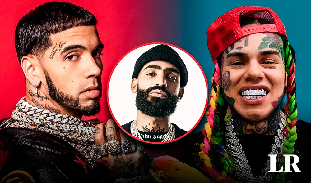 Arcángel hace referencia en 'FN8' a artistas como 6ix9ine, Rochy RD, ElDominio y Ozuna. Foto: composición LR/Universal Music/Sony Music/RIMAS