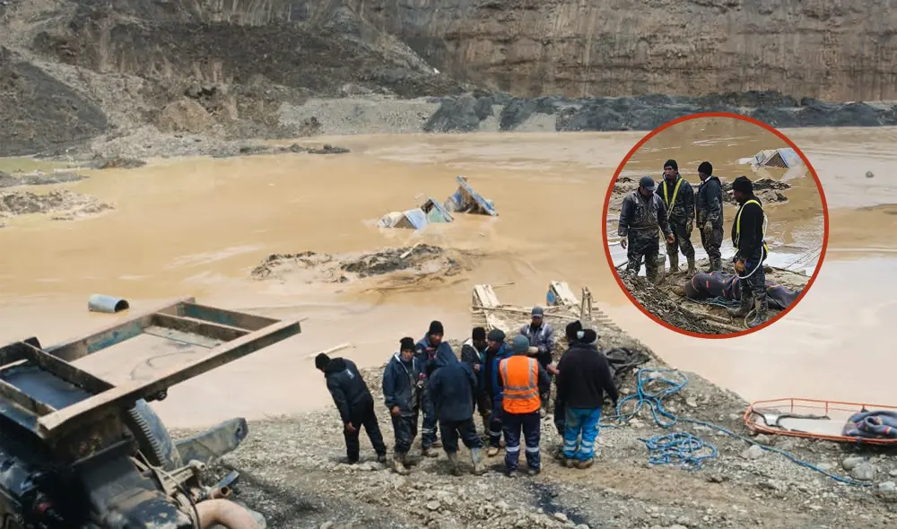 Puno. Policía y ciudadanos de Putina colaboran en el rescate. Foto: composición LR/Cortesía