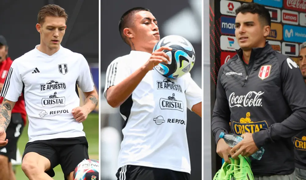 Oliver Sonne, Fabrizio Roca y Matías Succar fueron convocados por Juan Reynoso, pero ninguno llegó a sumar minuto en las eliminatorias. Foto: composición/GLR/FPF