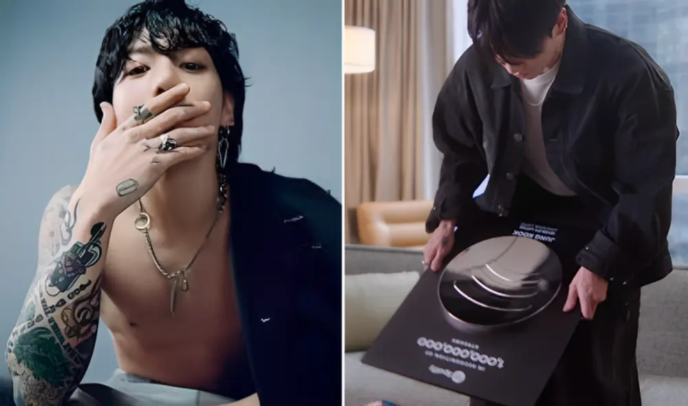 Jungkook es el primer solista de k-pop en recibir la placa del billón de Netflix. Foto: composición LR/Spotify/Netflix