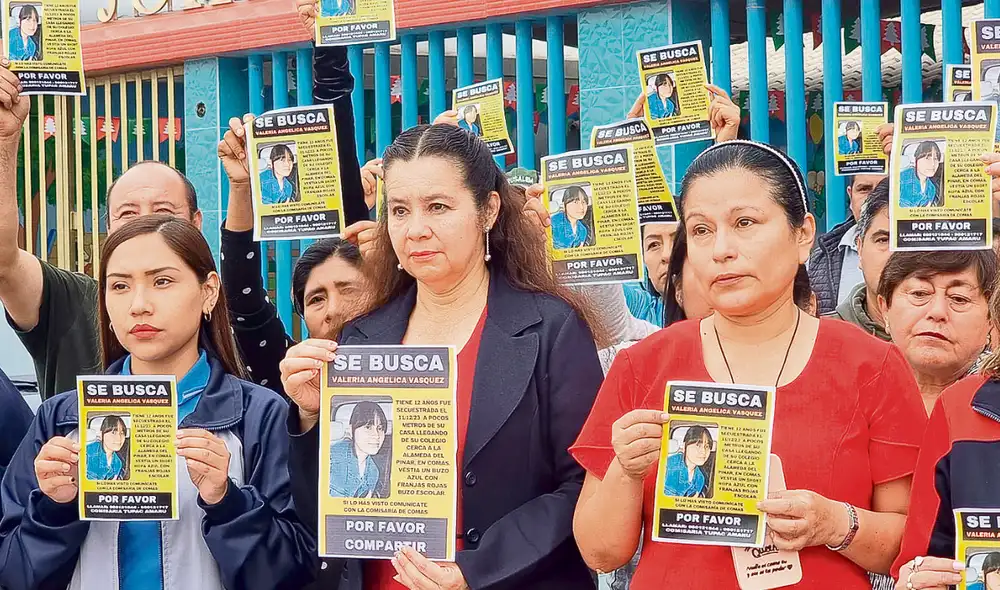 Por ella. Desde el lunes, los familiares, profesores, vecinos y amigos de la pequeña Valeria piden que la liberen sana y salva. Ella tiene solo 12 años. Foto: La República Por ella. Desde el lunes, los familiares, profesores, vecinos y amigos de la pequeña Valeria piden que la liberen sana y salva. Ella tiene solo 12 años. Foto: La República