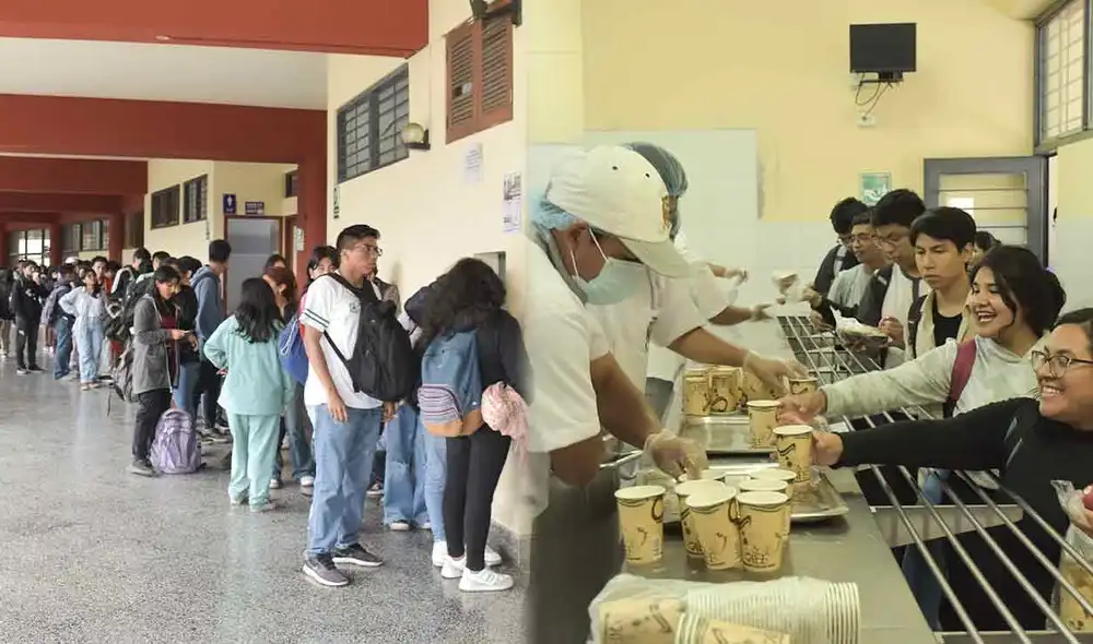 Estudiantes se amanecen para desayunar y almorzar en su universidad de manera gratuita. Foto: composición LR/UNMSM