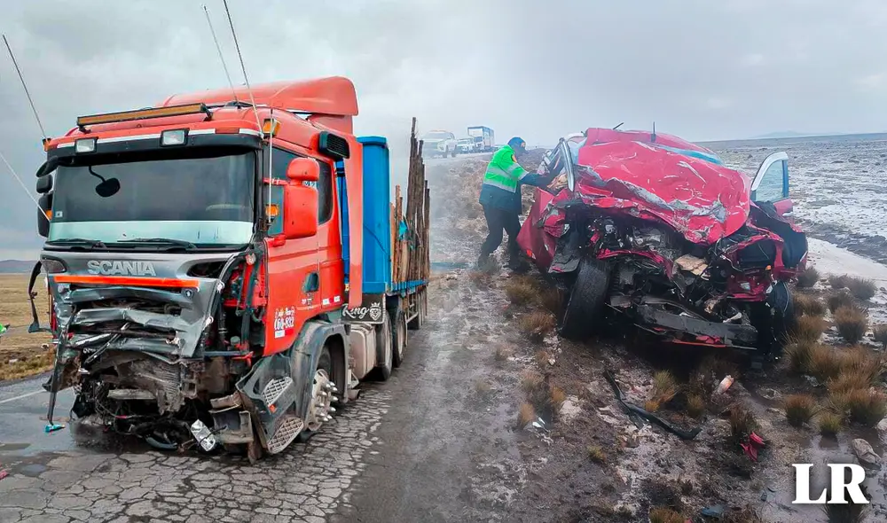 Arequipa. Fatídico accidente de tránsito se registró en medio de una tarde de intensa granizada. Foto: composición LR/Gerson Cardoso/PNP Carreteras